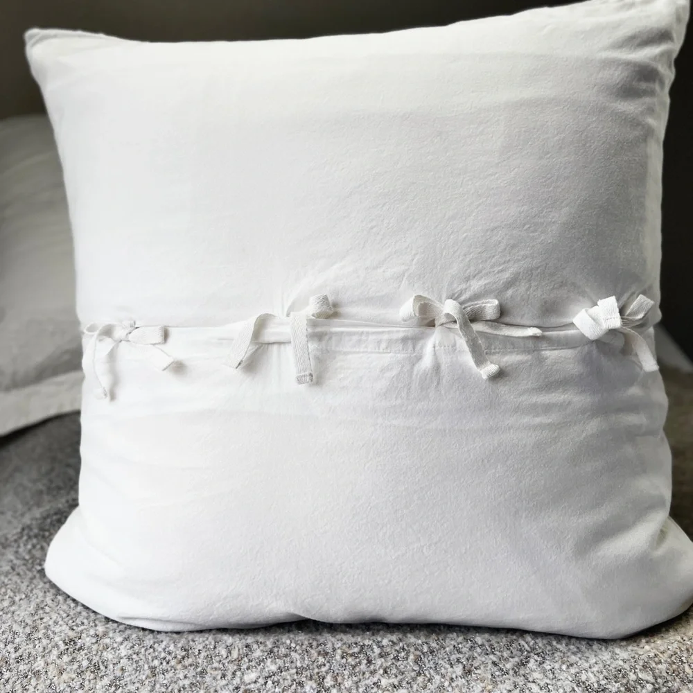 West Elm White Circle Pattern Pillow Cover